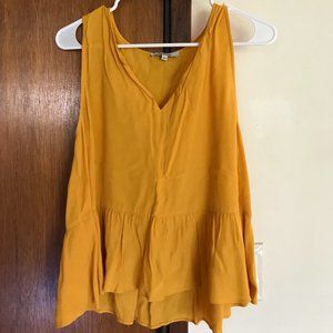 Madewell Mustard Yellow Peplum Tank Blouse (L)